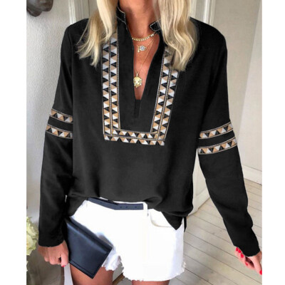 

Tailored Women Printing Round Neck Long Sleeve Casual Blouse Sweatshirt