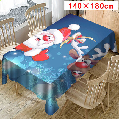 

Toponeto Christmas Tablecloth Print Rectangle Table Cover Holiday Party Home Decor