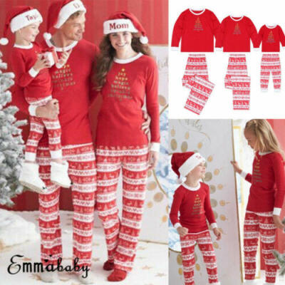 

Family Christmas Pajamas Set Women Men Baby Kids Deer Sleepwear Nightwear