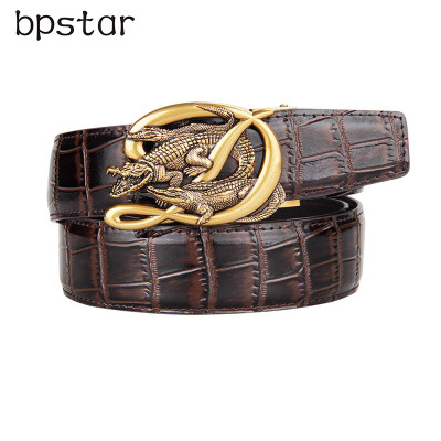 

bpstar Mens automatic buckle real leather belt