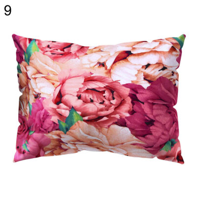 

Multicolor Peony Flower Pillow Case Cushion Cover Sofa Bed Car Cafe Decoration