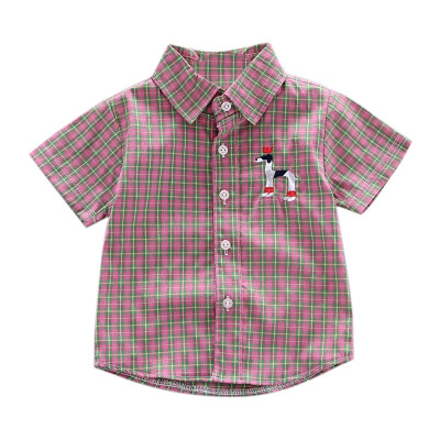 

Toddler Plaid Shirts Summer Outfits Baby boy Short Sleeve Tops Children Plaid Print Button Shirts Kids Blouses Shirt