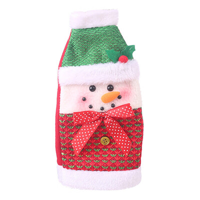 

Gobestart Christmas Decoration Creative Cartoon Old Man Snowman Elk Wine Bottle Set
