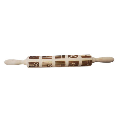 

Embossing Rolling Pins Wooden Laser Engraved Carved Decorative Rolling Pin For DIY Cookies Noodle Biscuit Cake Fondant