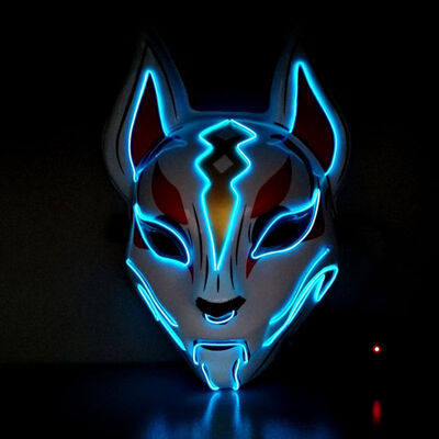 

Fox Face Mask Creative Halloween Glowing Mask Masquerade Bar Party Performance Fearsome Night Light Mask