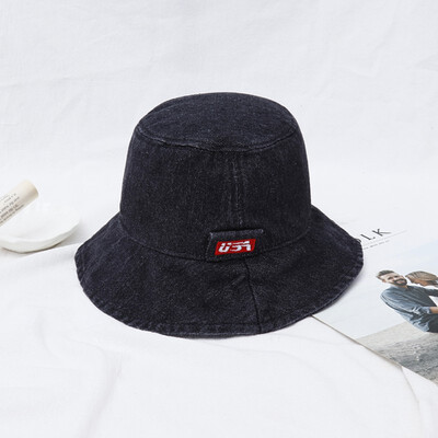 

Casual Fashion Baby Washed Denim Cap Kids Toddler Cute Letter Embroidered Bucket Hat Childrens Gift