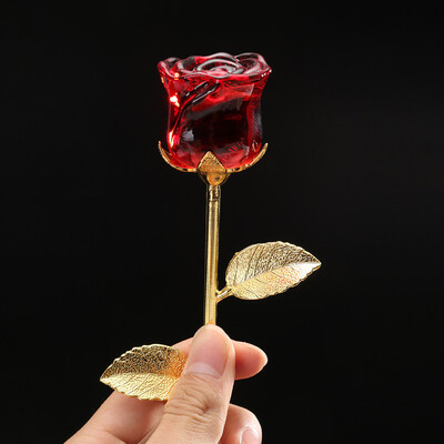 

Gobestart Crystal Rose Flowers Home Decor Birthday Wedding Crafts Valentines Day Gift