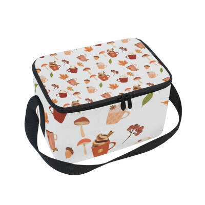 

ALAZA Lunch Box Insulated Lunch Bag Large Cooler Hello Fall Background Tote Bag