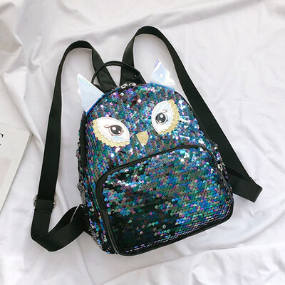 

Girls Fashion Sequin Backpack Dazzling Glittery Sequins PU Bling Backpack