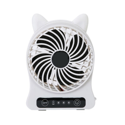 

Cartoon Mini Fan Personal Cooling Desktop Fan with LED Lamp Night Light USB Rechargeable Pocket Fan for Kids Student Office Room
