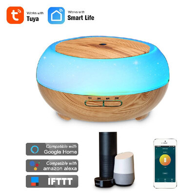 

Smart Wifi Wireless LED Night Lamp 400ml Humidifier Essential Oil Aromatherapy Mist Diffuser Phone App Control Voice Control Compa