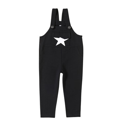 

baby boy girl baby bibs pants in summer solid color black star suspenders cotton soft bib pants for 1-4T