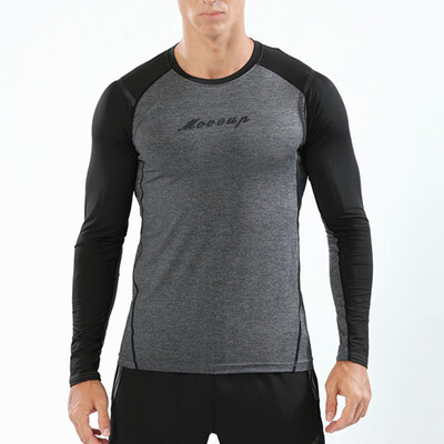 

Toponeto Men Fitness Print O-Neck Long Sleeve Bodybuilding Tight-drying Tops Blouses