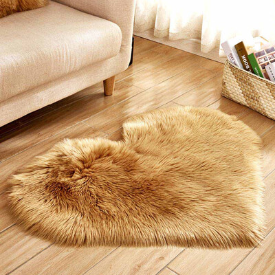 

Trend 1Pcs Love Heart Shaped Shaggy Fluffy Rugs Anti-Skid Area Rug Carpet Bedroom Washable 3040Cm