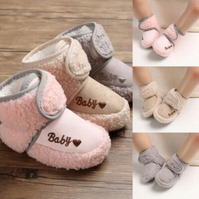 

Baby infant Girls Winter Warm Boots Newborn Toddler Soft fleece Sole Shoes 0-18M