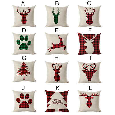

Tailored Merry Christmas Pillow Cases Linen Sofa Cushion Cover Home Decor Pillow Core