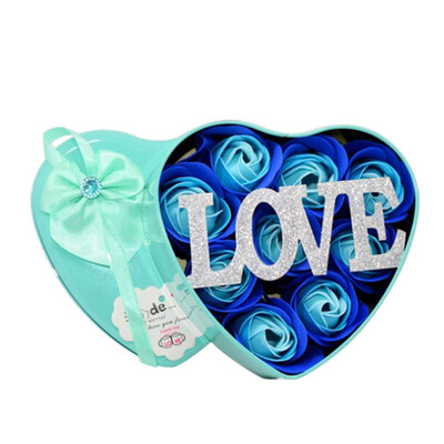 

Heart-Shaped Rose Soap Flower Romantic Valentines Day Petal Rose Flower Soap Wedding Decoration with Gift Box