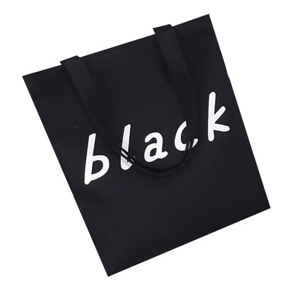 

Casual Women Simple Letter Print Canvas Shopping Bag Zip Tote Shoulder Handbag