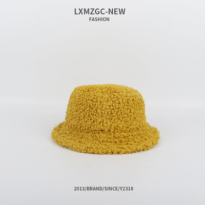 

New plush warm padded windproof fisherman hat for autumn&winter 2019 Korean version of Joker ladies wool roll basin hat