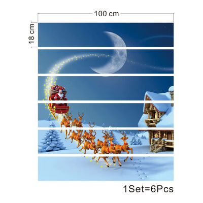 

Self-adhesive Merry Christmas Stair Stickers Kit DIY Removable PVC Wall Decal Stickers