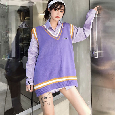 

Autumn And Winter Sweater Vest Pullover Female Temperament Was Thin V-Neck Korean Version Of Sweet Wind Comfortable Fashion