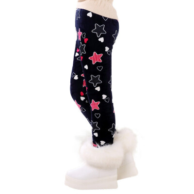 

Kid Floral Pattern Pants Girls Leggings Children Cute Stretchy Warm Trousers Bottoms winter