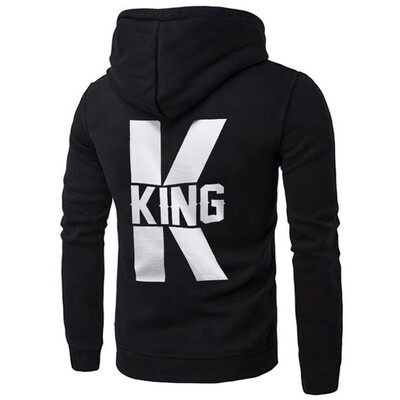 

New Couple Fashion Long Sleeve Hooded Sweatshirt Casual King And Queen Hoodie Gifts For Lovers Letter Printed Pullover Hoodie