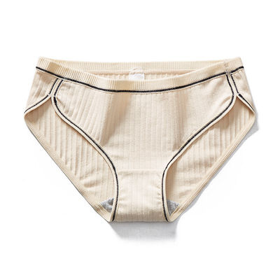 

Ins Wind Cotton Underwear Solid Color Sexy Breathable Cotton Low Waist Large Size Comfortable Ladies Briefs High Stretch Panty