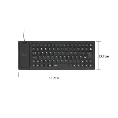 

85 Keys Foldable Flexible Rollup USB Wired Silicone Keyboard Water-resistant Washable for PC Notebook Laptop Dust-resistant