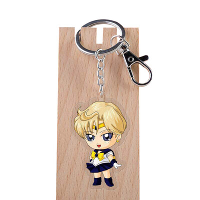 

Acrylic Keychain Anime Sailor Moon Luna Hino Rei Kino Makoto Mizuno Ami Transparent Double-sided Pendant Keychain 55mm