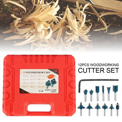 

12 PCS 635mm 14 Inch Shank Tungsten Carbide Tipped Router Bit Set