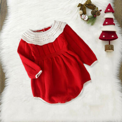 

AU Newborn Baby Girls Clothes Knit Romper Wool Sweater Toddler Jumpsuit Outfits