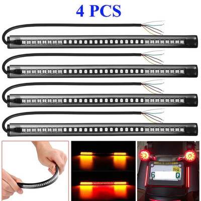 

4 X 8 Motorcycle 48 LED Motorcycle Brake Stop Turn Signal Tail Light Strip Bar