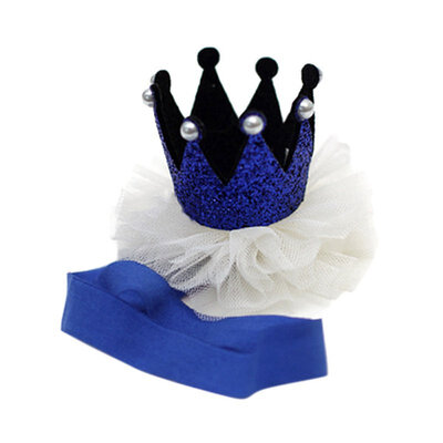 

Cute Baby Girls Brithday Shiny Crown Elastic Mesh Headband Hair Accessories Kids Princess Hairband