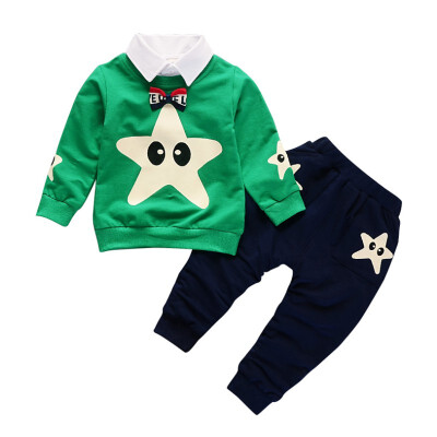 

Autumn Childrens Long Sleeve Clothes Set Baby Boy Girl Cartoon Star Pattern Long Sleeve Two Piece Fashion Childrens Set