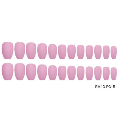 

24pcs Colorful Coffin Nails Matte False Nails Frosted Press On Nails Full Cover Medium Ballerina Artificial Nails Art Tips