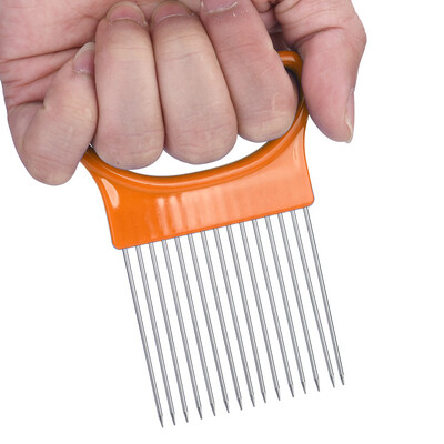 

Gobestart Tomato Onion Vegetables Slicer Cutting Aid Holder Guide Slicing Cutter Safe Fork