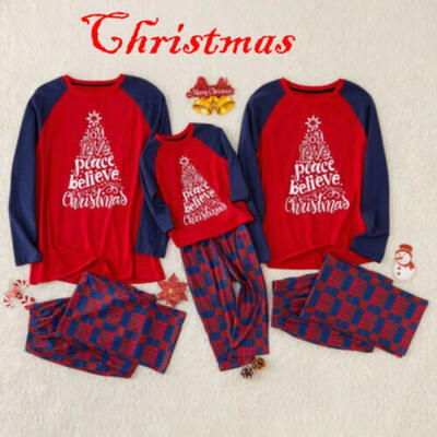 

Christmas Family Matching Red Pajamas Set Adult Kid Girl Sleepwear Nightwear