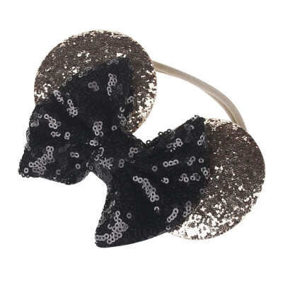 

New Style Baby Children Girl Hairband Cartoon Circle Ear Casual Cute Sequin Bowknot High Quality Party Hair Accessories Headwear