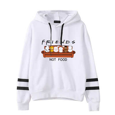 

New Women Friends Tv Show Hoodie Casual Cute Friends Animal Not Food Letter Printed Hooded Sweatshirt Tops For Autumn Winter