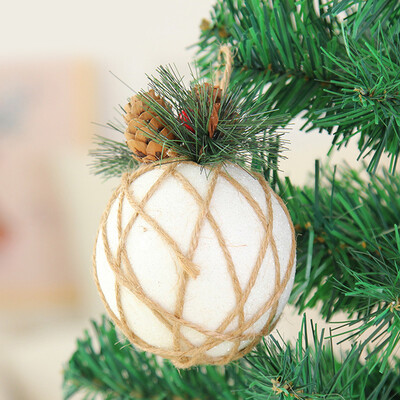 

Tailored Christmas Linen Balls Hanger Baubles Xmas Tree Hanging Ornament Party Decor
