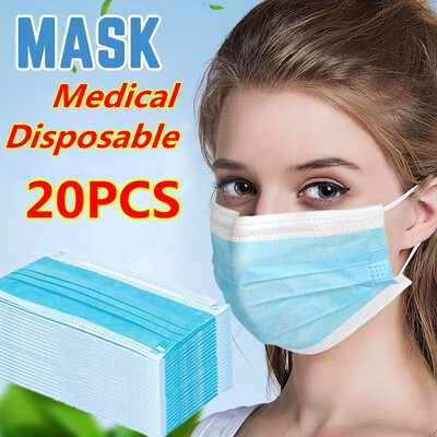 

100PCS Adults Disposable Medical Masks Dust Masks Flu Masks with Elastic Ear Rings