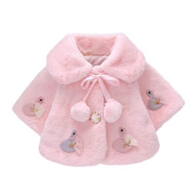 

Infant Newborn Baby Girl Coat Baby Girls Children Jacket Shawl Plush Cartoon Coat Children Cotton Tops Warm Winter Hairy Coats