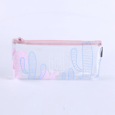 

Transparent Pencil Case For Girl Cartoon Cactus Shark Narwhal Pvc Pen Bag School Supplies Pouch English Letter Pencil Box