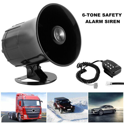 

6 Tone Sounds Security Warning Siren Car Motorcycle MegaphoneFire Alarm Police Siren