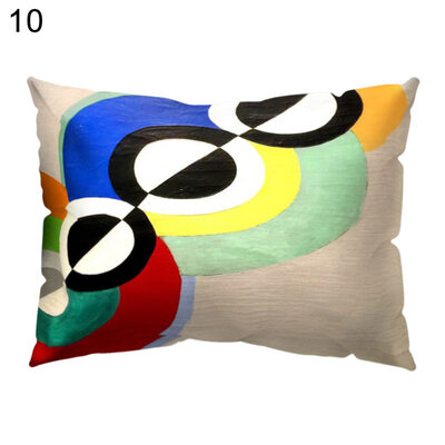 

Color Block Stripe Circle Pillow Case Cushion Cover Sofa Bed Car Office Decor
