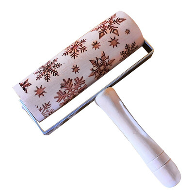 

Christmas Handheld Rolling Pins Wooden Engraved Embossing Rolling Pin Pastry Dessert Roller For Kitchen Baking Tools