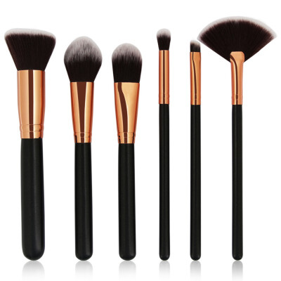 

6pcs Makeup Brushes Set Power Foundation Blush Blending Contour Eye Shadow Fan Face Eyes Make Up Beauty Tool