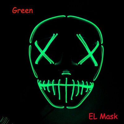 

EL Wire Luminous Mask Makeup prom funny mask with DC-3V Driver For Anniversary party supplies