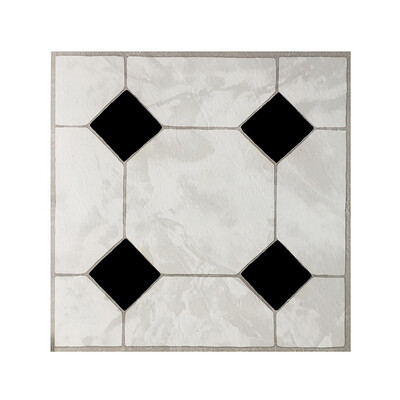 

2018 New arrival Home Furnishings Tiles Stickers 12 Inch Vinyl Tile Black White Wall Stickers Kictchen Floor Stickers